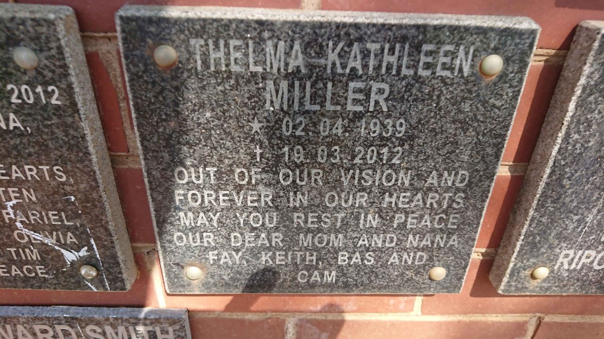 MILLER Thelma Kathleen 1939-2012
