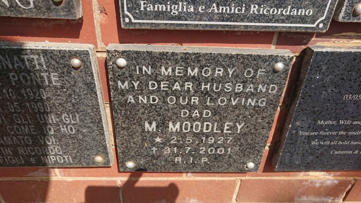MOODLEY M. 1927-2001