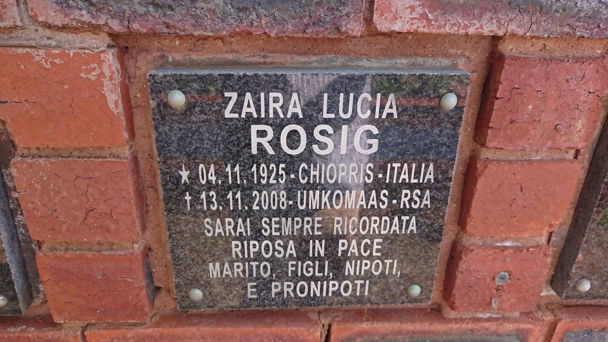 ROSIG Zaira Lucia 1925-2008