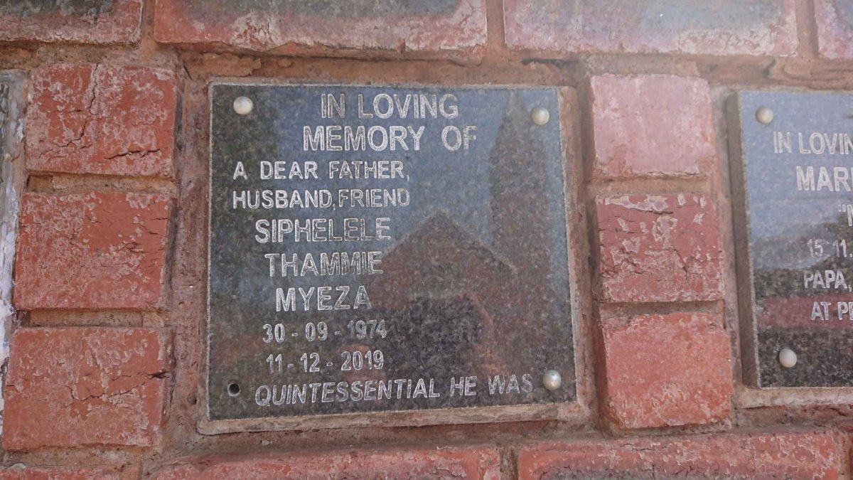 MYEZA Siphelele Thammie 1974-2019