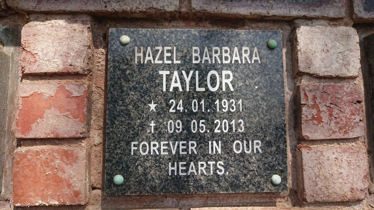 TAYLOR Hazel Barbara 1931-2013