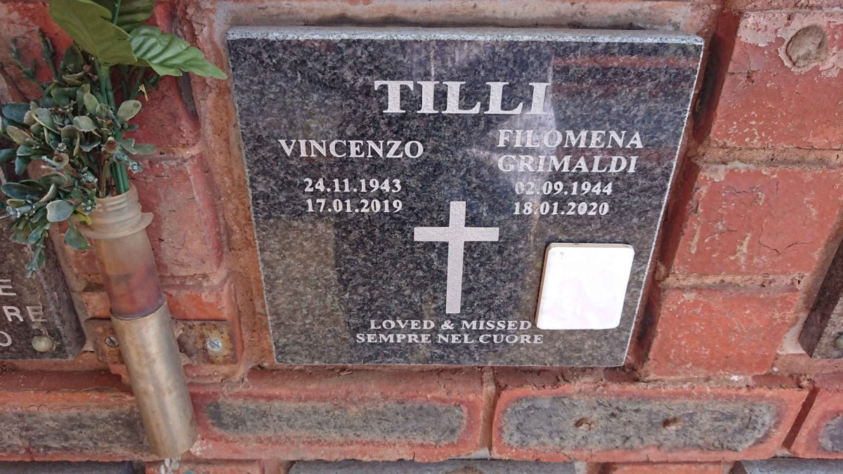 TILLI Vincenzo 1943-2019 & Filomena Grimaldi 1944-2020