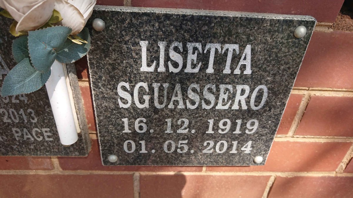 SGUASSERO Lisetta 1919-2014
