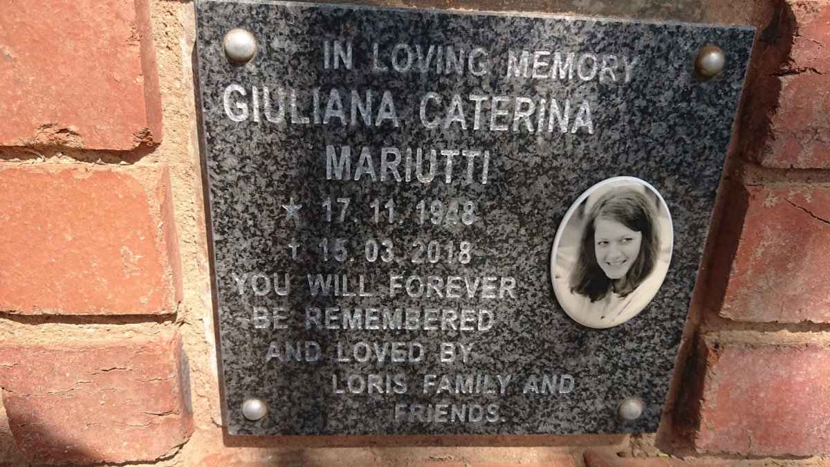 MARIUTTI Giuliana Caterina 1948-2018