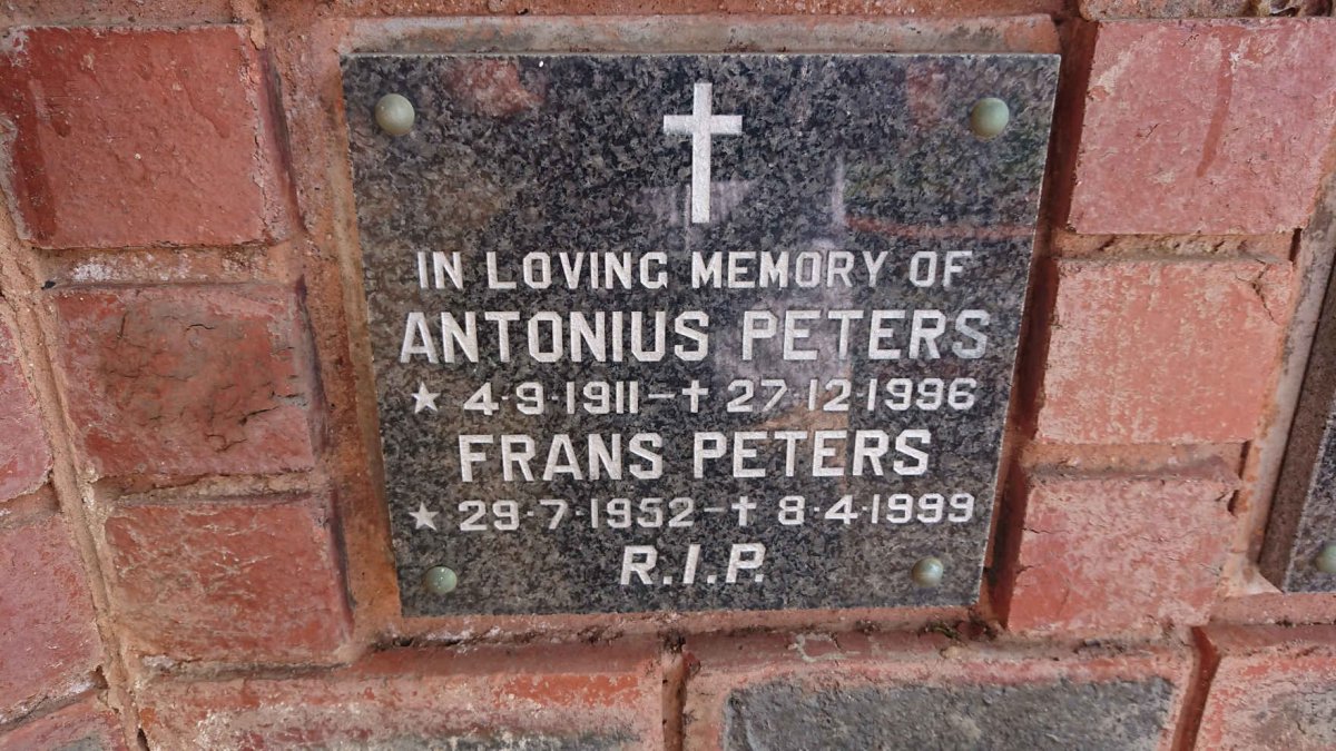 PETERS Antonius 1911-1996 :: PETERS Frans 1952-1999