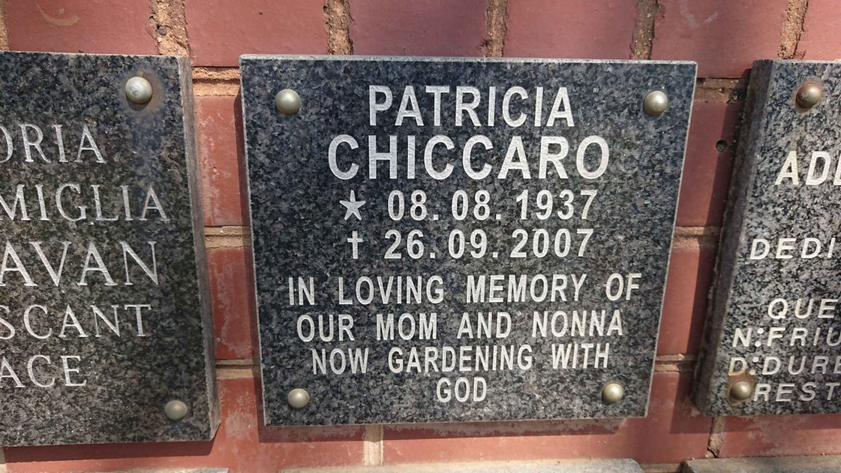 CHICCARO Patricia 1937-2007