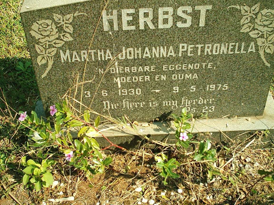 HERBST Martha Johanna Petronella 1930-1975