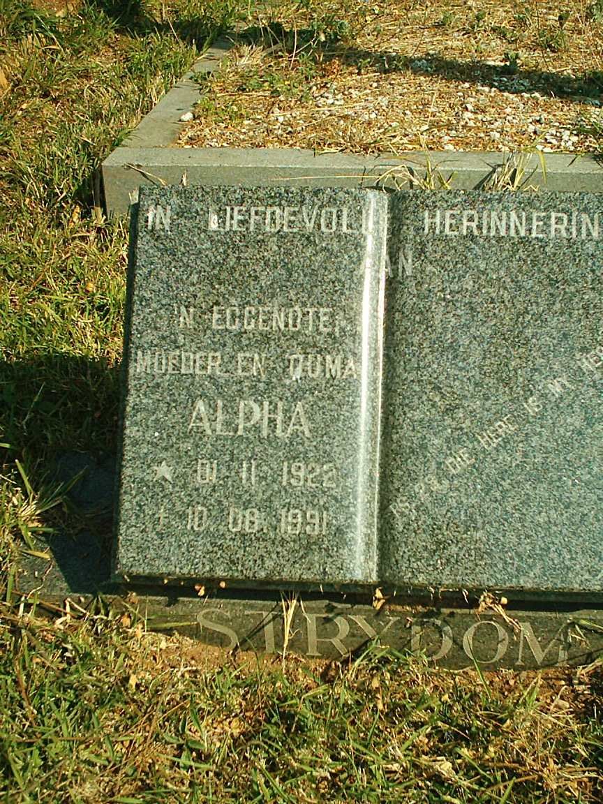 STRYDOM Alpha 1922-1991