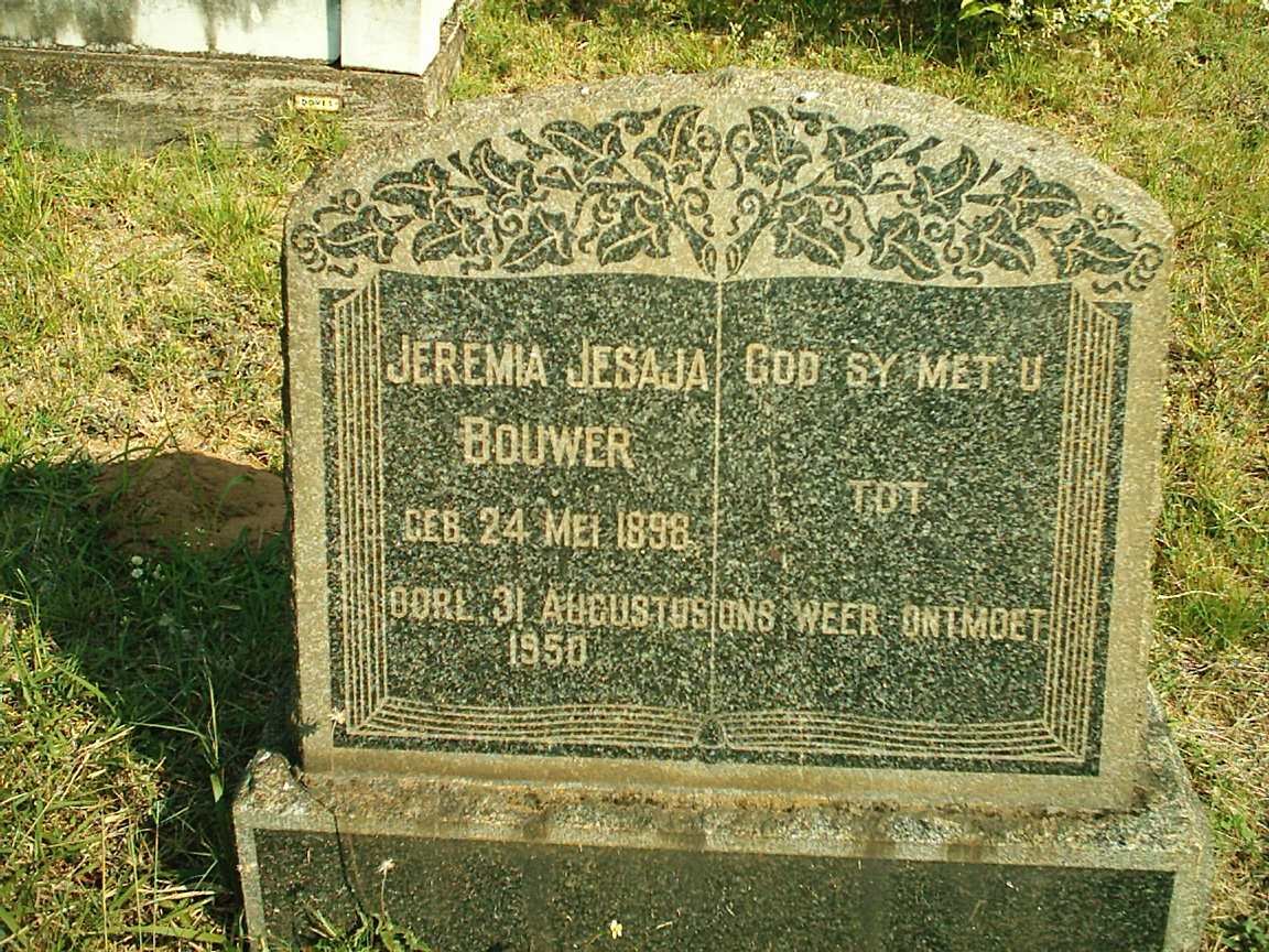 BOUWER Jeremia Jesaja 1898-1950