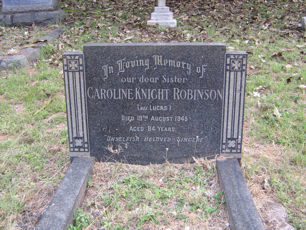 ROBINSON Caroline Knight nee LUCAS -1945