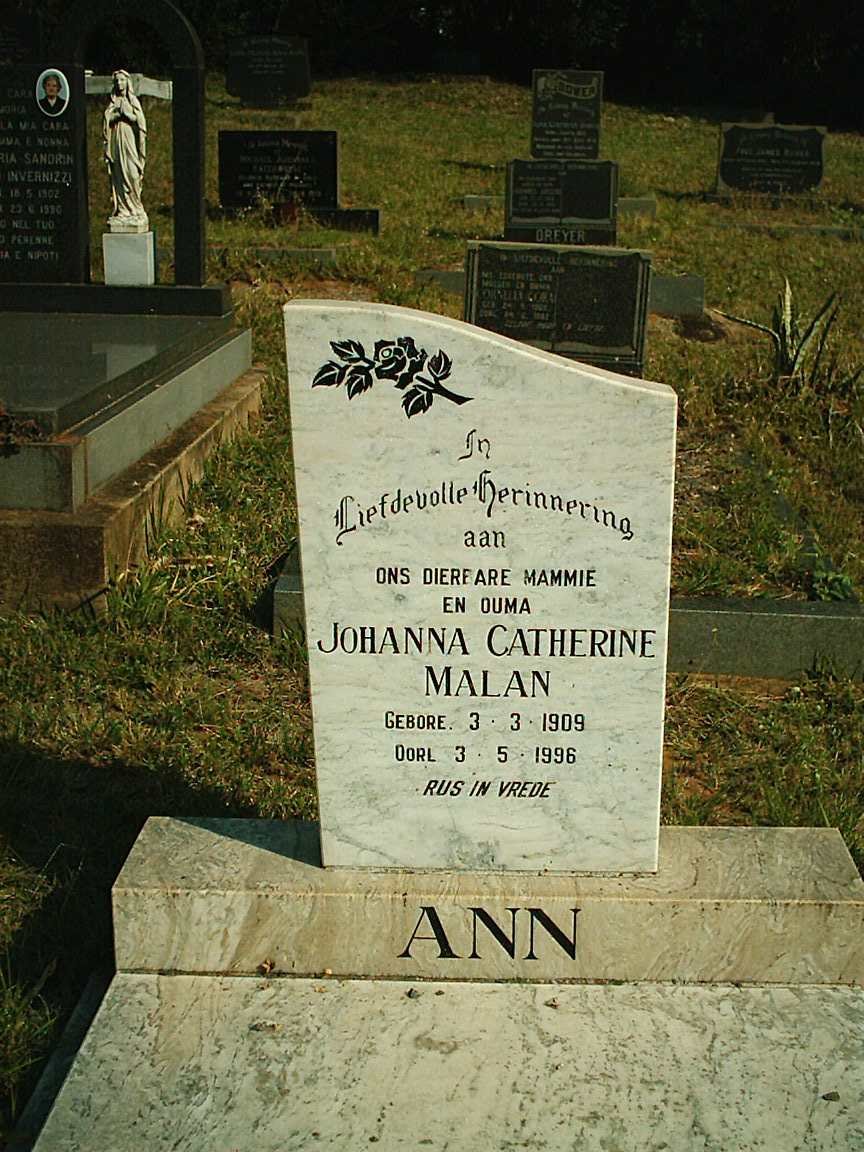 MALAN Johanna Catherine 1909-1996