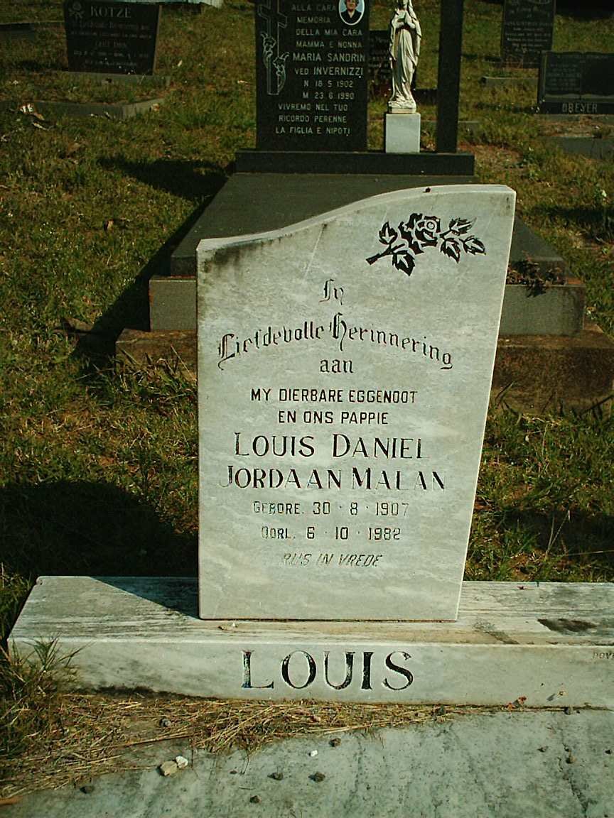 MALAN Louis Daniel Jordaan 1907-1982