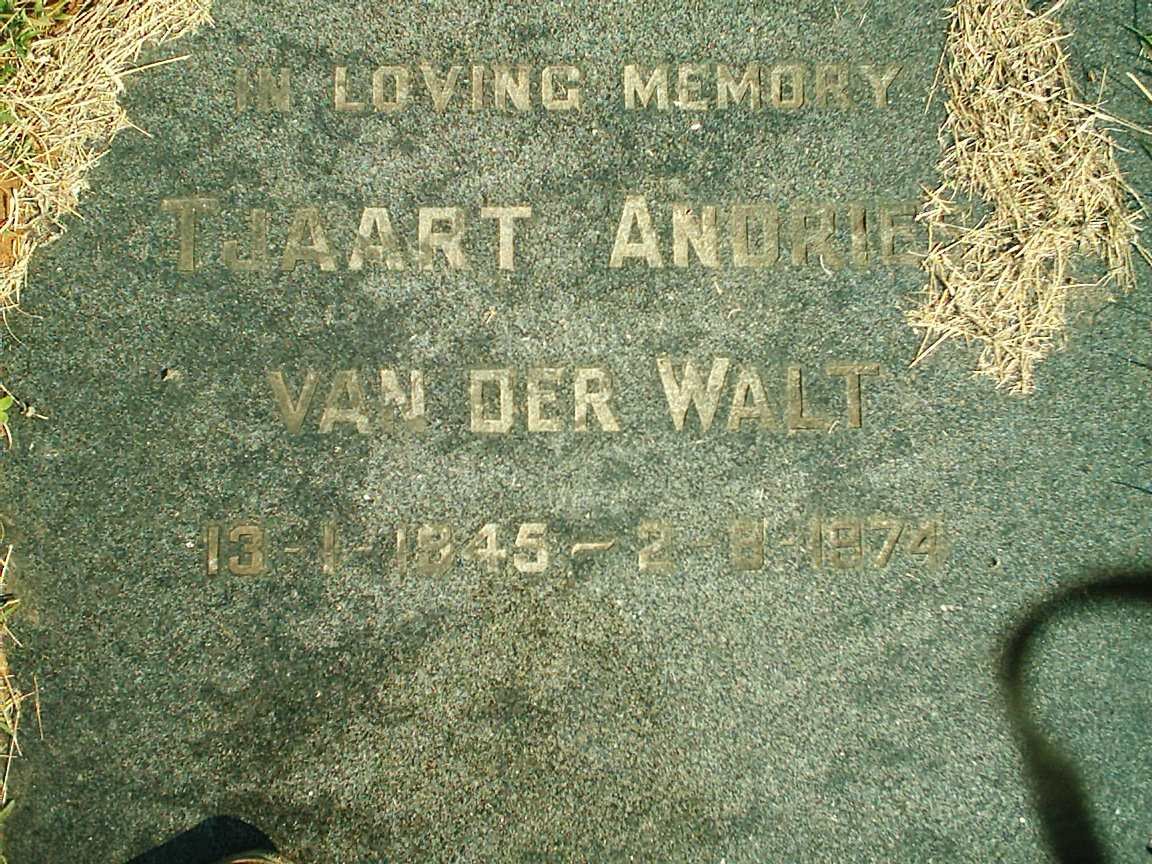WALT Tjaart Andries, van der 1945-1974