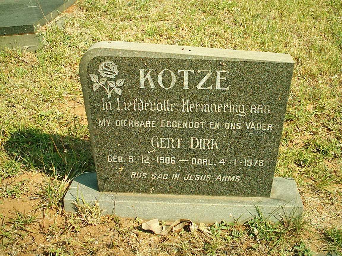KOTZE Gert Dirk 1906-1978