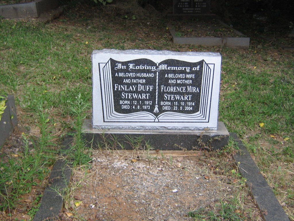 STEWART Finlay Duff 1912-1973 &amp; Florence Mira 1914-2004