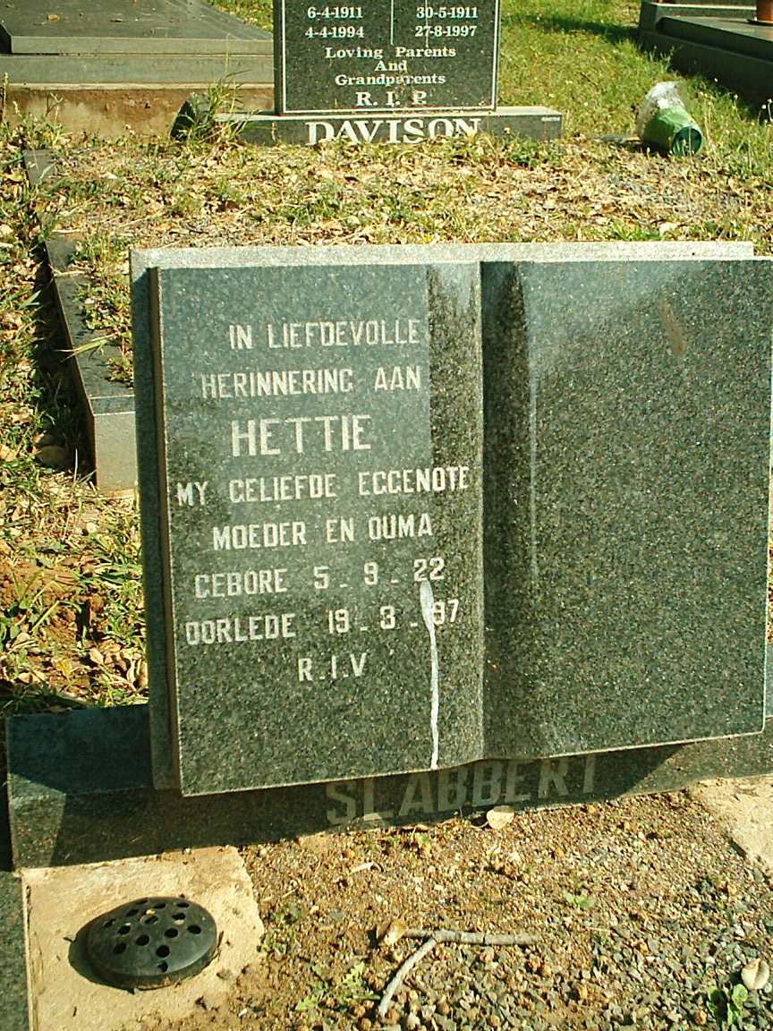 SLABBERT Hettie 1922-1997