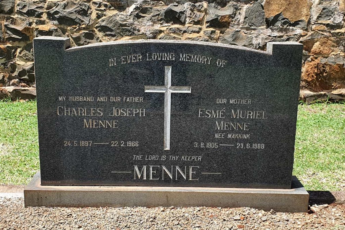MENNE Charles Joseph 1897-1966 &amp; Esme Muriel MAKKINK 1905-1988