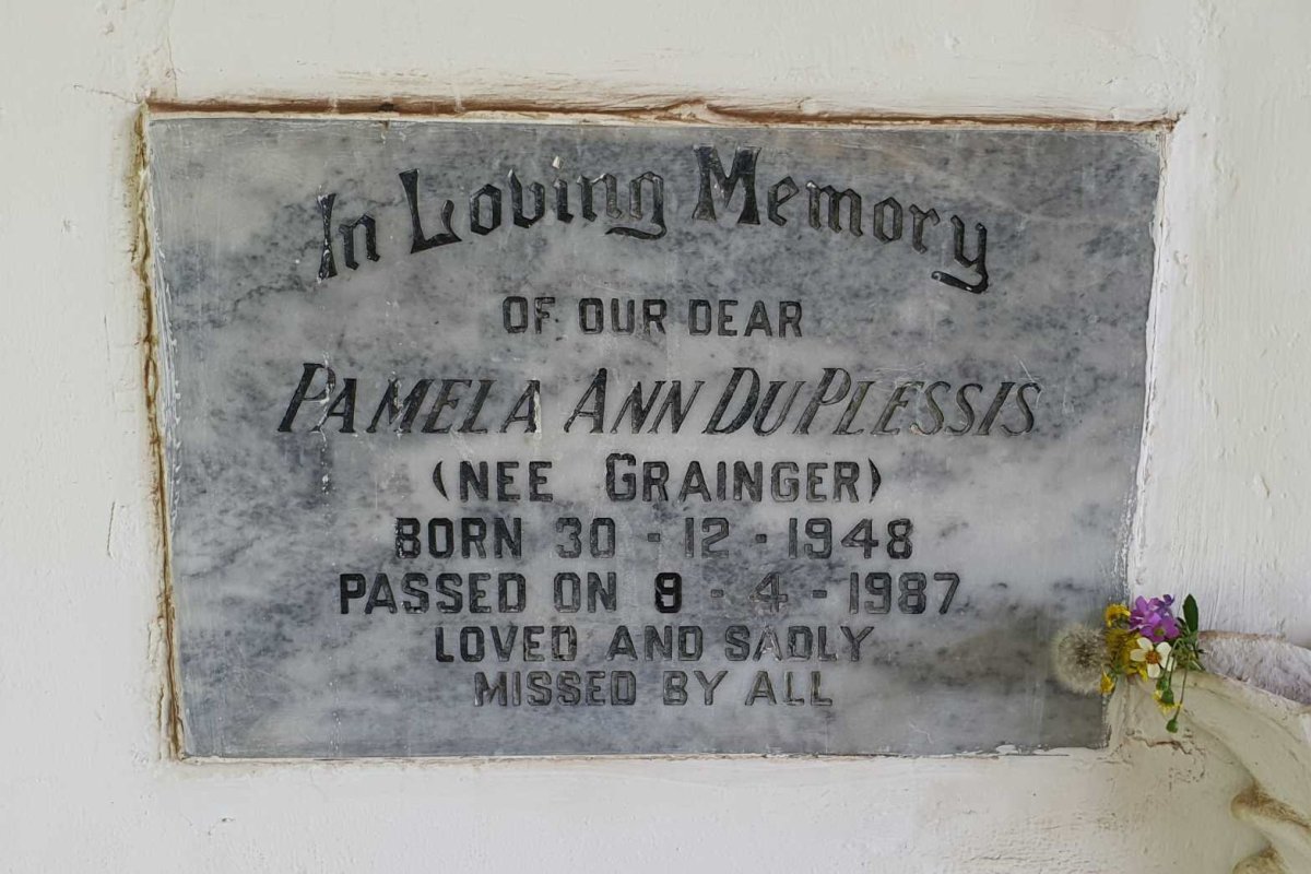 PLESSIS Pamela Ann, du nee GRAINGER 1948-1987