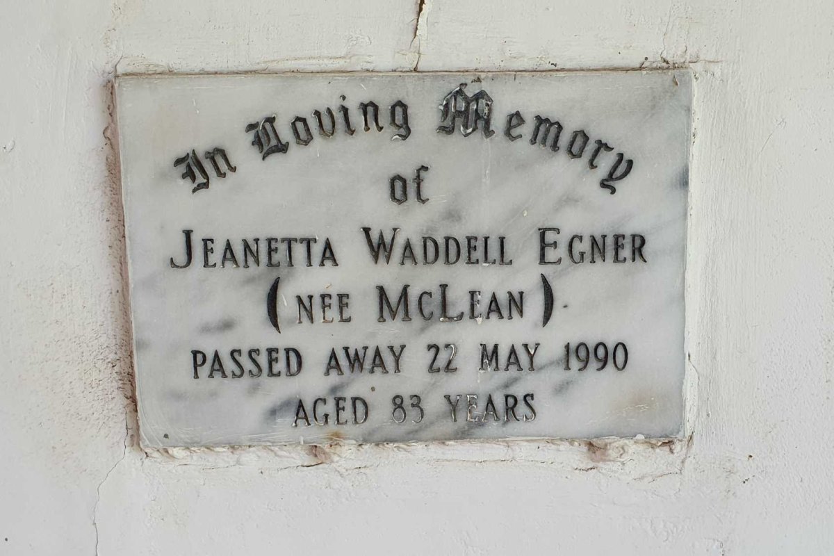 EGNER Jeanetta Waddell nee McLEAN -1990