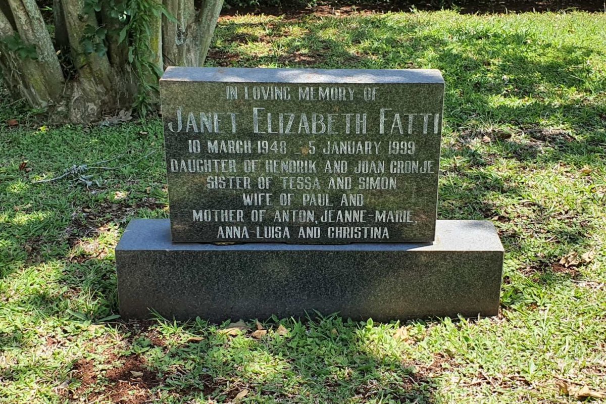 FATTI Janet Elizabeth nee CRONJE 1948-1999