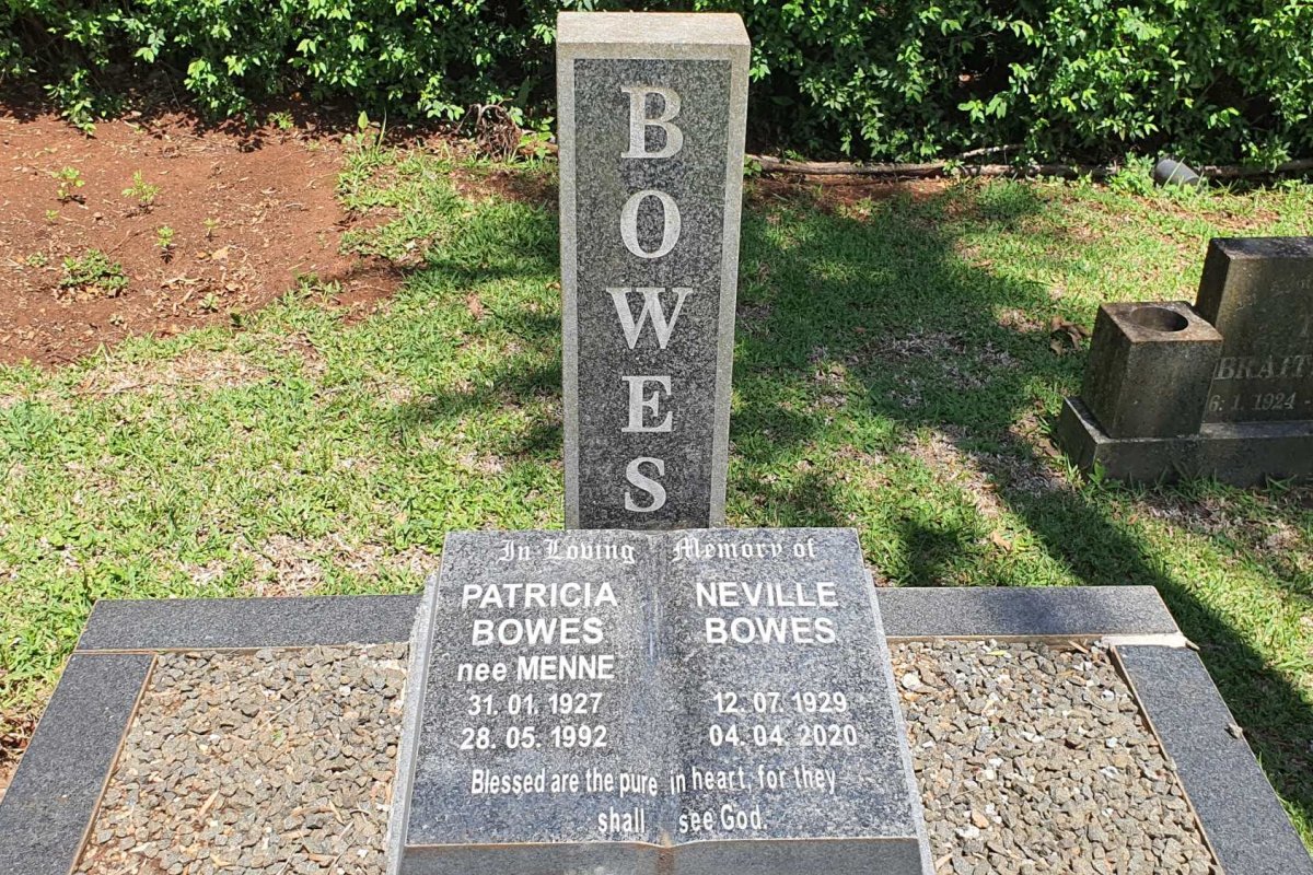 BOWES Neville 1929-2020 &amp; Patricia MENNE 1927-1992