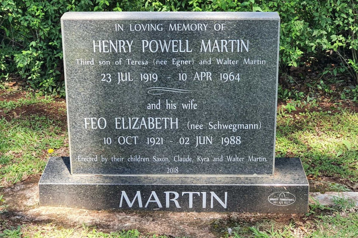 MARTIN  Henry Powell 1919-1964 &amp; Feo Elizabeth SCHWEGMANN 1921-1988