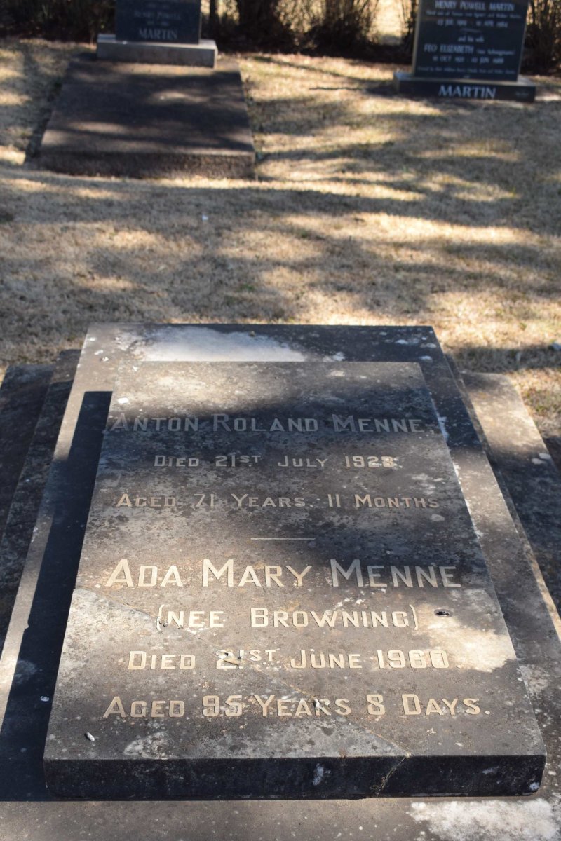 MENNE Anton Roland -1928 &amp; Ada Mary BROWNING -1960