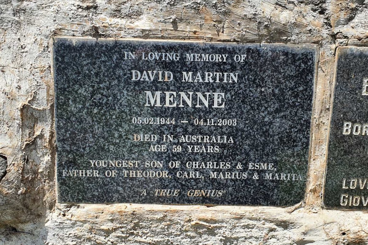 MENNE David Martin 1944-2003