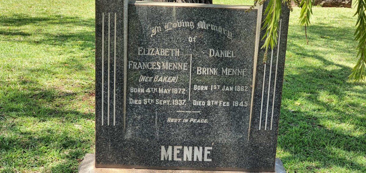 MENNE Daniel Brink 1862-1945 &amp; Elizabeth Frances BAKER 1872-1937