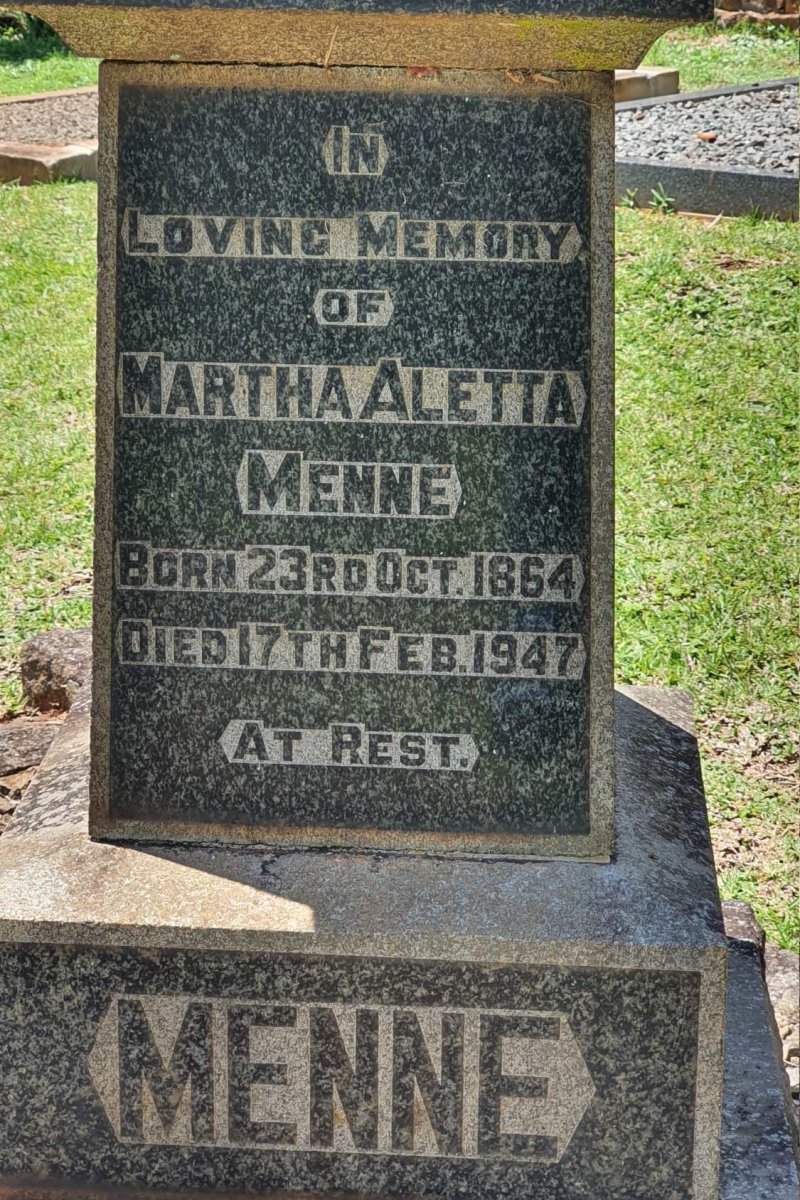 MENNE Martha Aletta 1864-1947