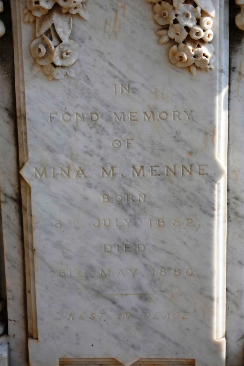 MENNE Mina M. 1852-1880