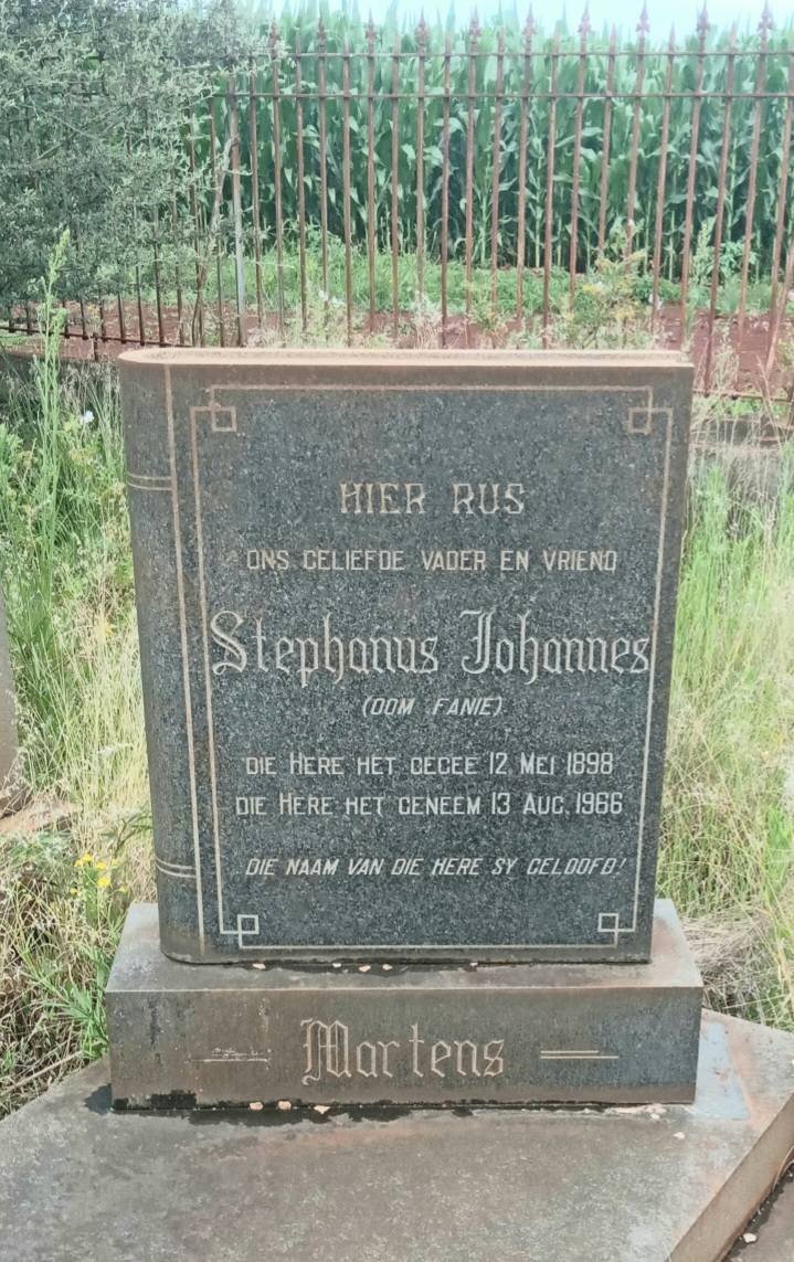 MARTENS Stephanus Johannes 1898-1966