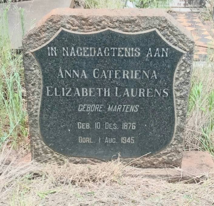 LAURENS Anna Cateriena Elizabeth nee MARTENS 1876-1945