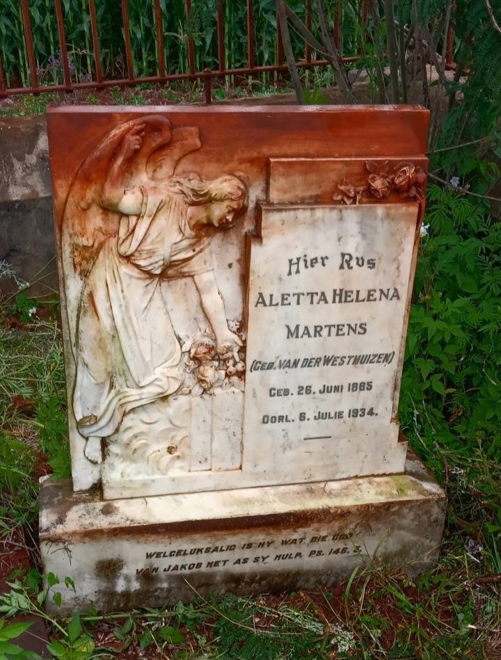 MARTENS Aletta Helena nee VAN DER WESTHUIZEN 1885-1934