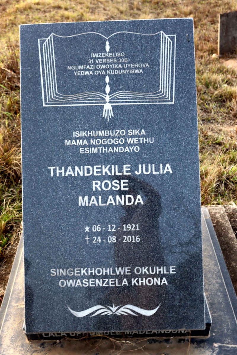 MALANDA Thandekile Julia Rose 1921-2016