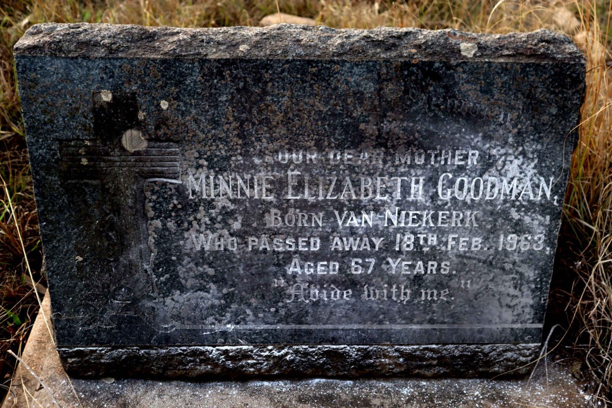GOODMAN Minnie Elizabeth nee VAN NIEKERK -1963