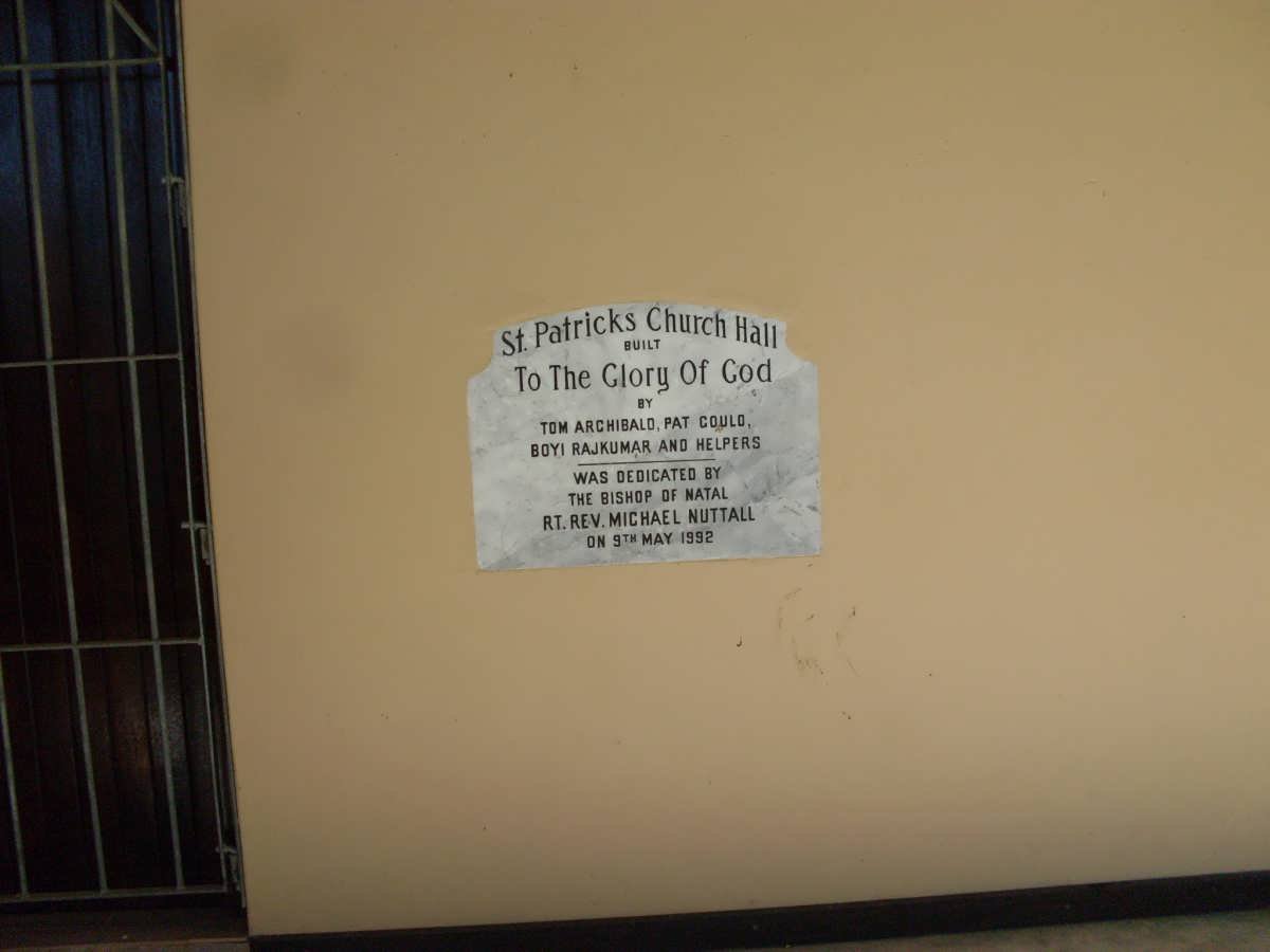 5. DEDICATION Of St Patricks Church Hall