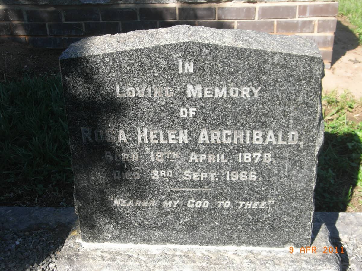 ARCHIBALD Rosa Helen 1878-1966