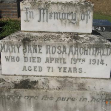 ARCHIBALD Mary Jane Rosa -1914