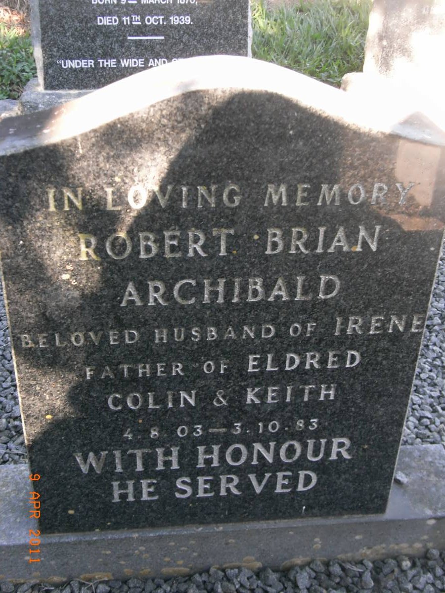 ARCHIBALD Robert Brian 1903-1983