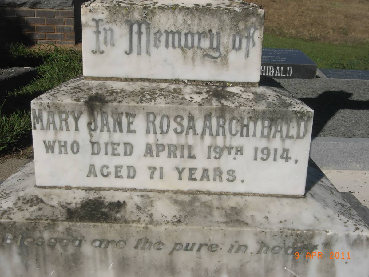 ARCHIBALD Mary Jane Rosa -1914