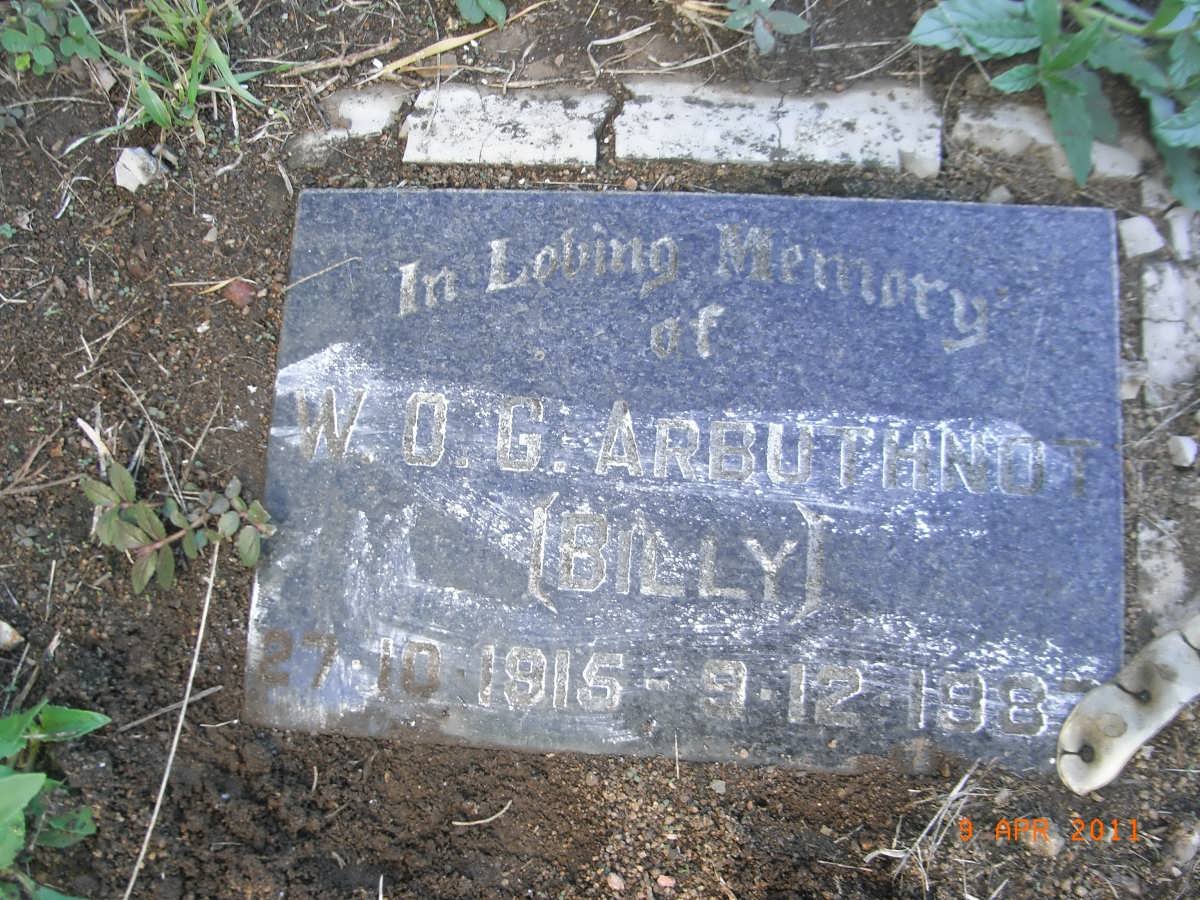 ARBUTHNOT W.O.G. 1916-1987