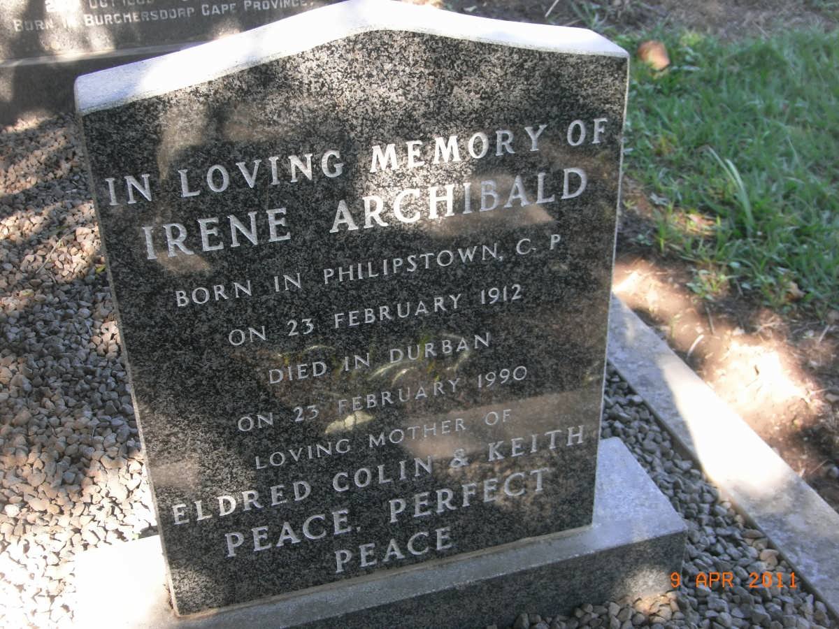 ARCHIBALD Irene 1912-1990