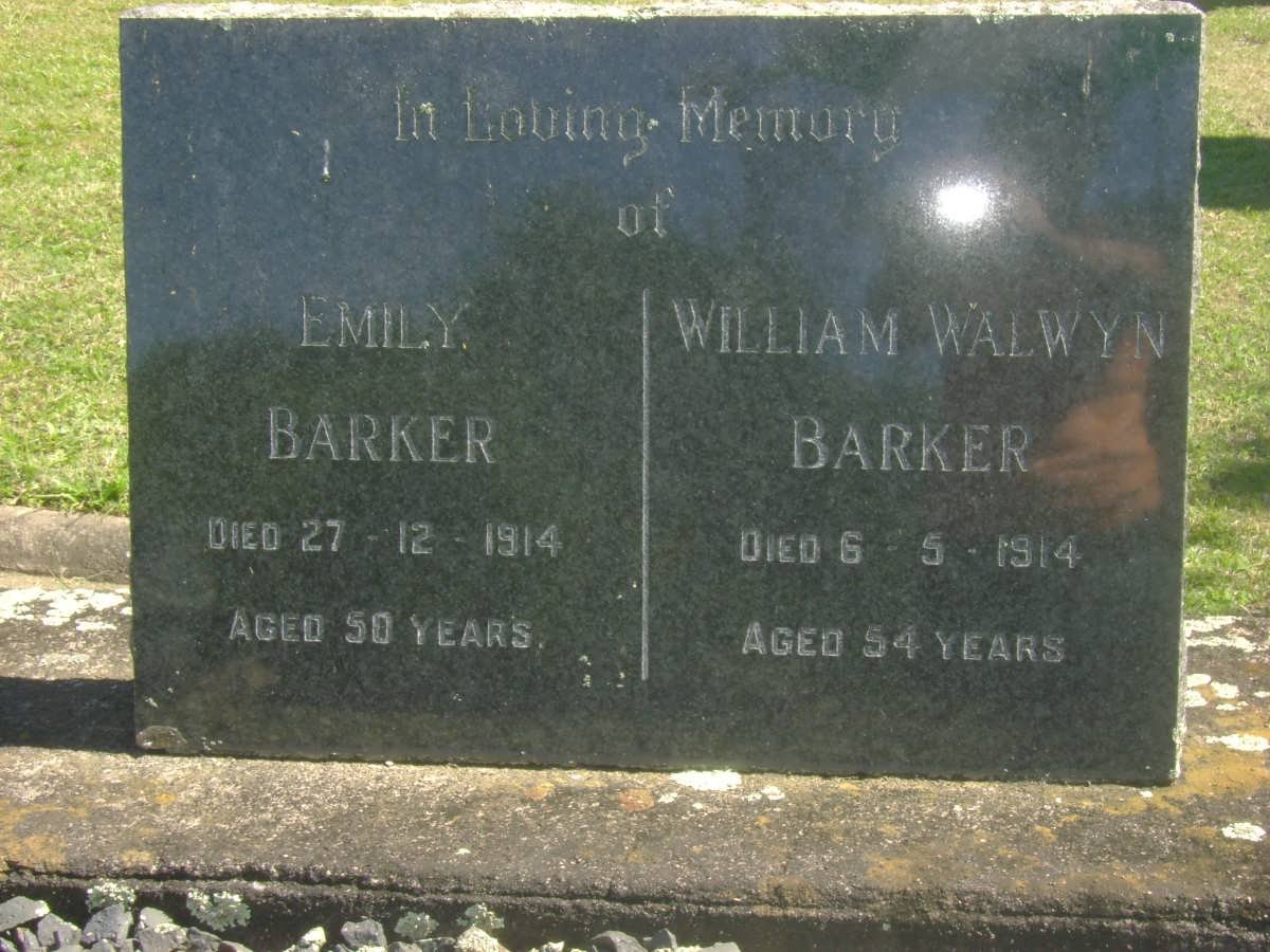 BARKER William Walwyn -1914 &amp; Emily -1914