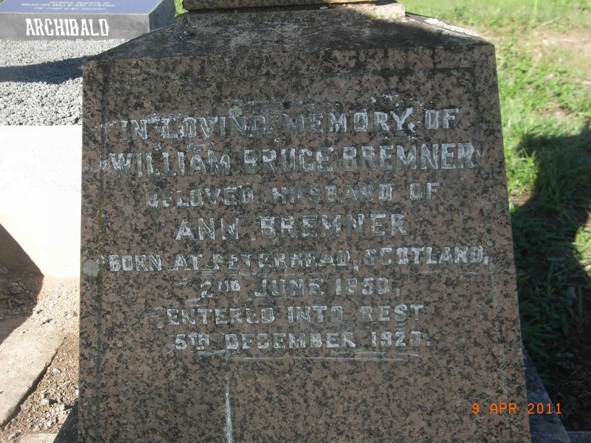 BREMNER William Bruce 1850-1920