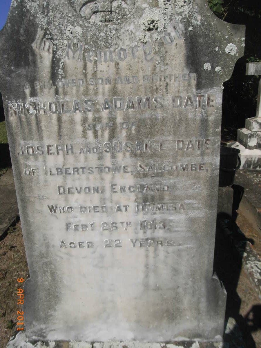 DATE Nicholas Adams -1913