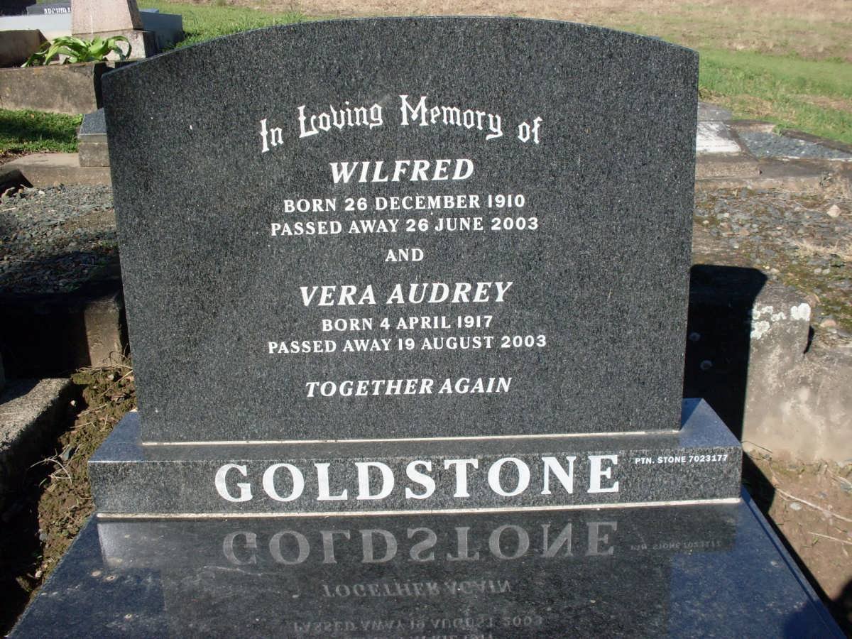GOLDSTONE Wilfred 1910-2003 &amp; Vera Audrey 1917-2003