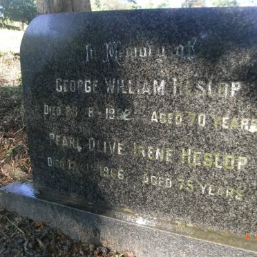 HESLOP George William -1952 &amp; Pearl Olive -1966 :: HESLOP Rowland Mornington -1979
