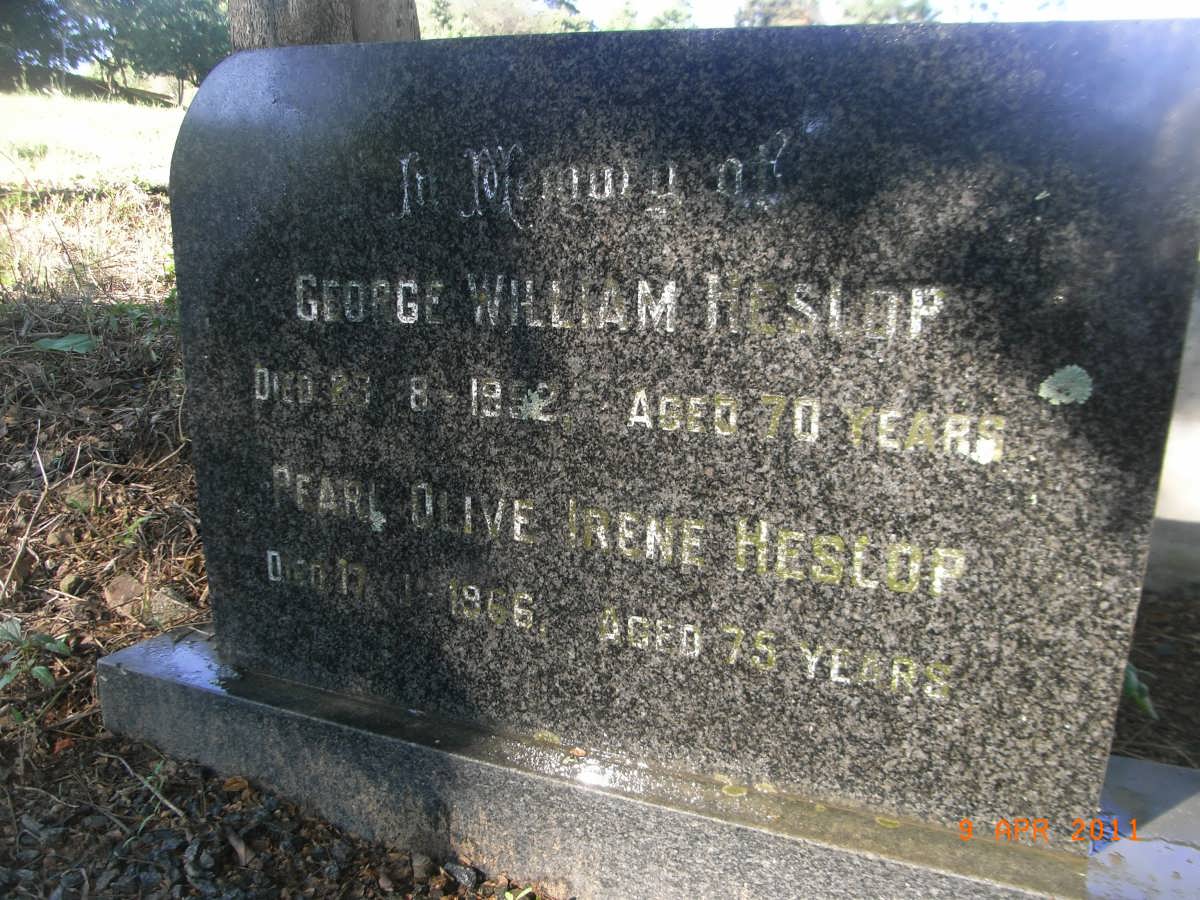 HESLOP George William -1952 &amp; Pearl Olive -1966 :: HESLOP Rowland Mornington -1979