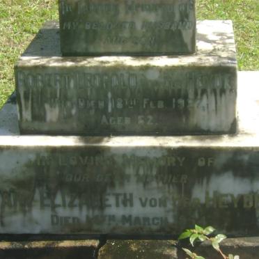 HEYDE Robert Leopold, von der -1927 &amp; Mary Elizabeth -1954 
